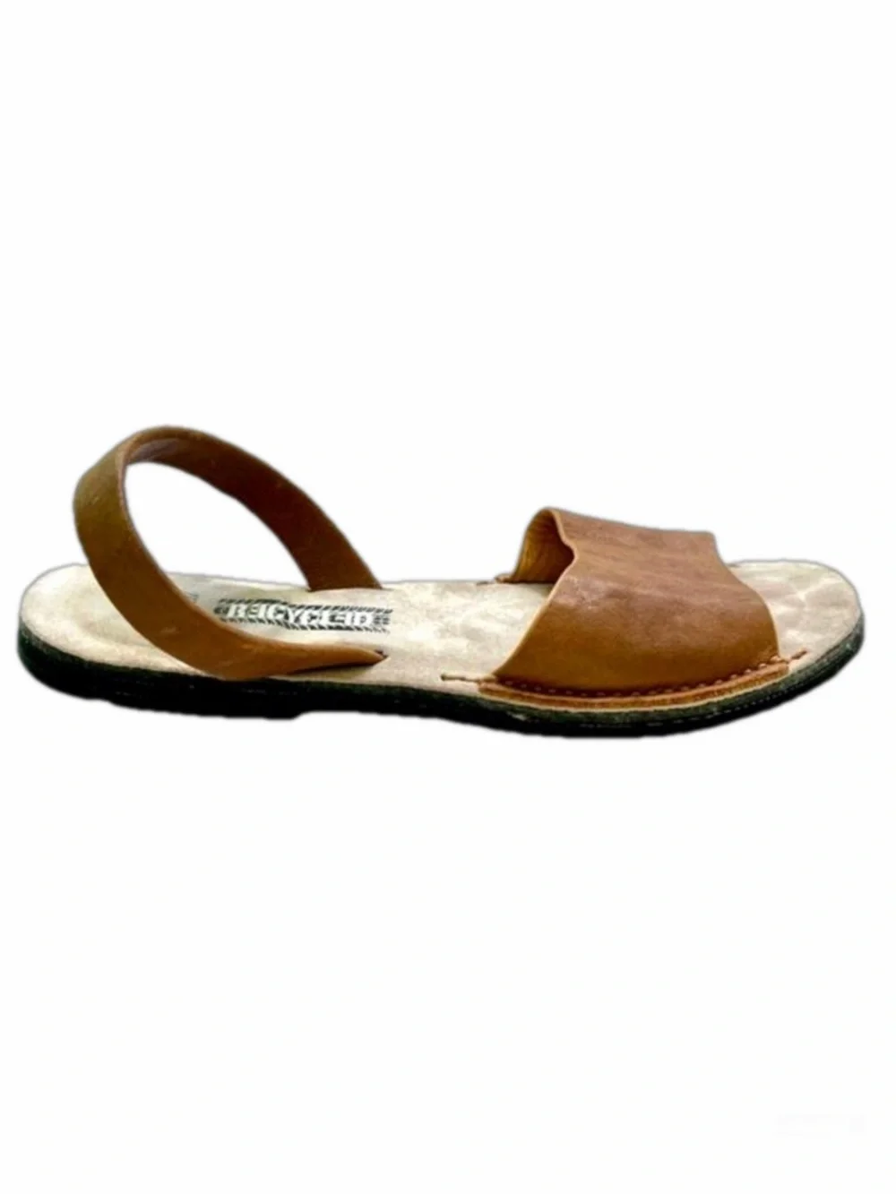 Castell de Menorca Avarca Tan Leather Sandals Size 40 Tire Tread Soles Eco
